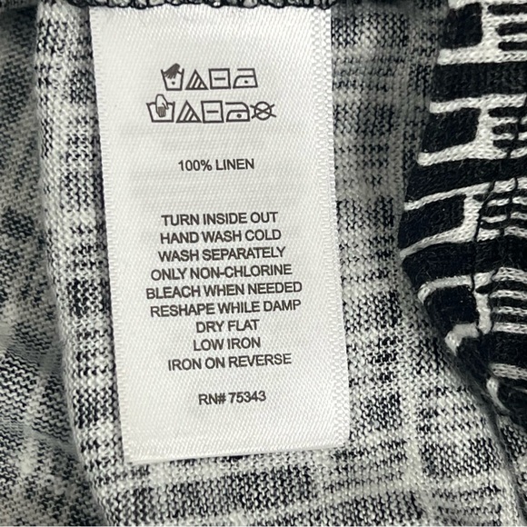 Nicole Miller Linen Top Size Medium Geometric Pattern Sleeveless - Picture 6 of 6